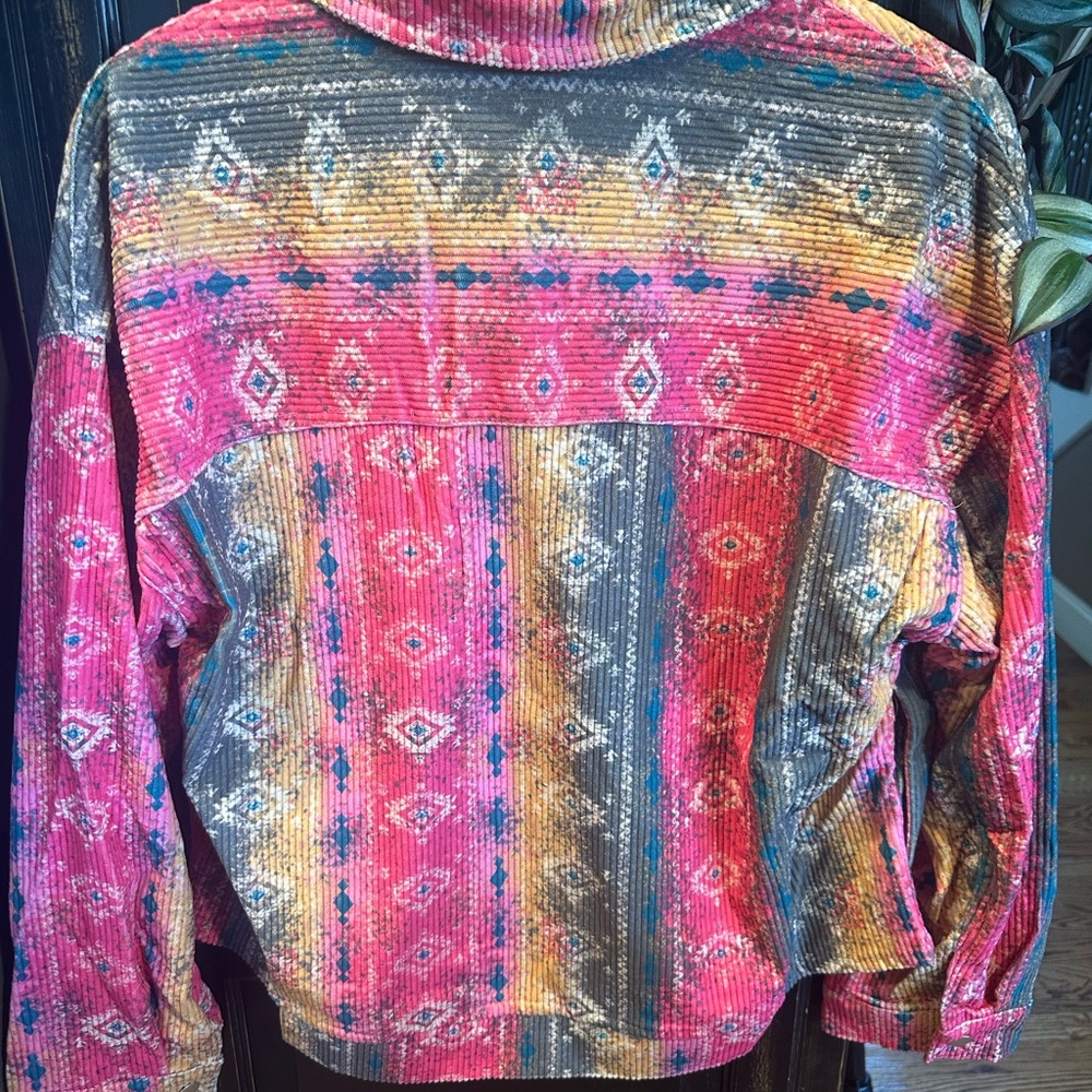 Savanna Jane Multicolor Button Down Jacket with Pockets - Size Large - Picture 6 of 11